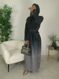 Farah Ombre Overcoat with Gold Detailing and Belt Maryam Modesty